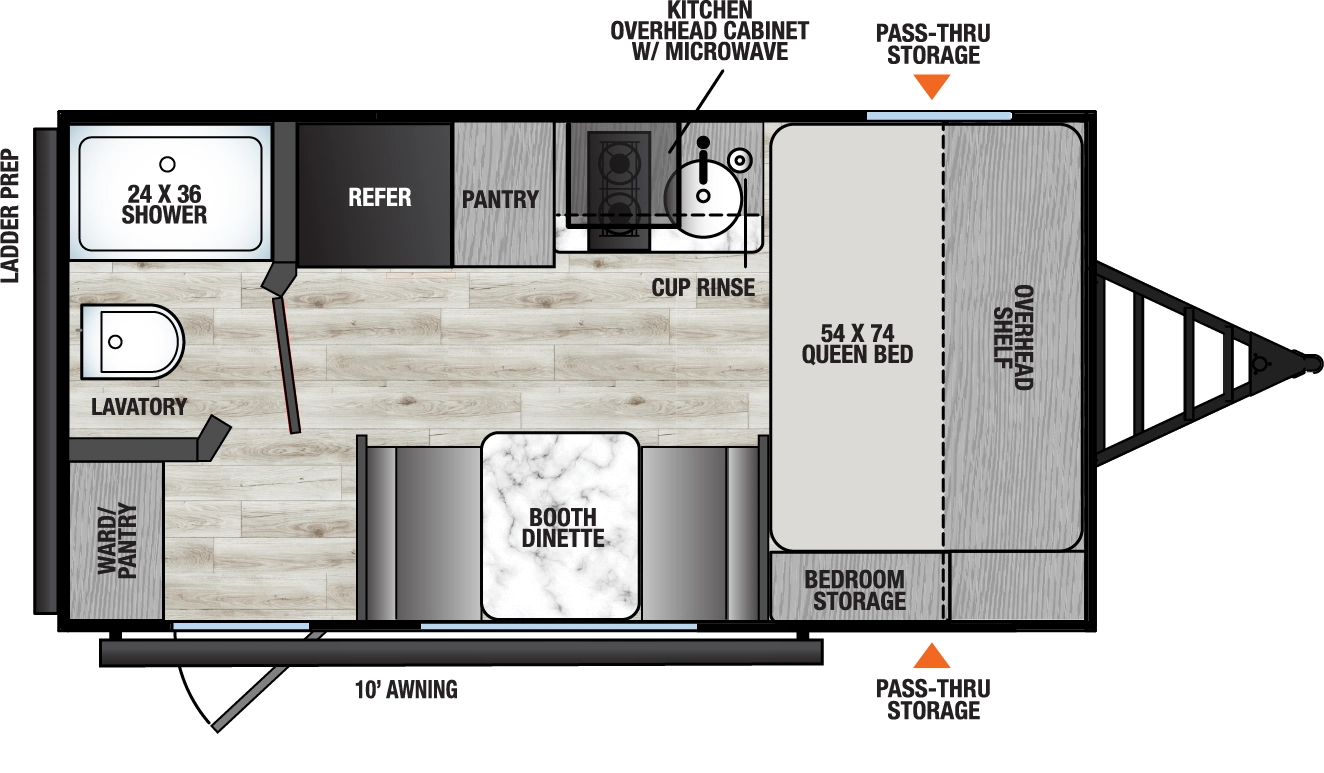 Viking Travel Trailers 16FB Floorplan